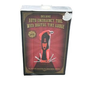 Multi-Function Auto Emergency Tool with Digital Tire‎ Gauge Black